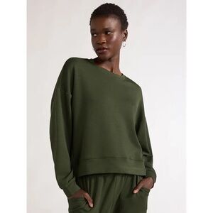 Scoop Women's Ultimate ScubaKnit Cropped Sweatshirt with Drop Sleeves